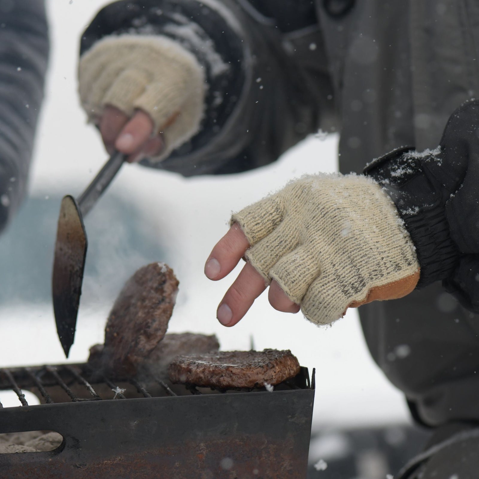 Fish Monkey Wooly halvfingerhandskar i snöväder – öppna fingertoppar