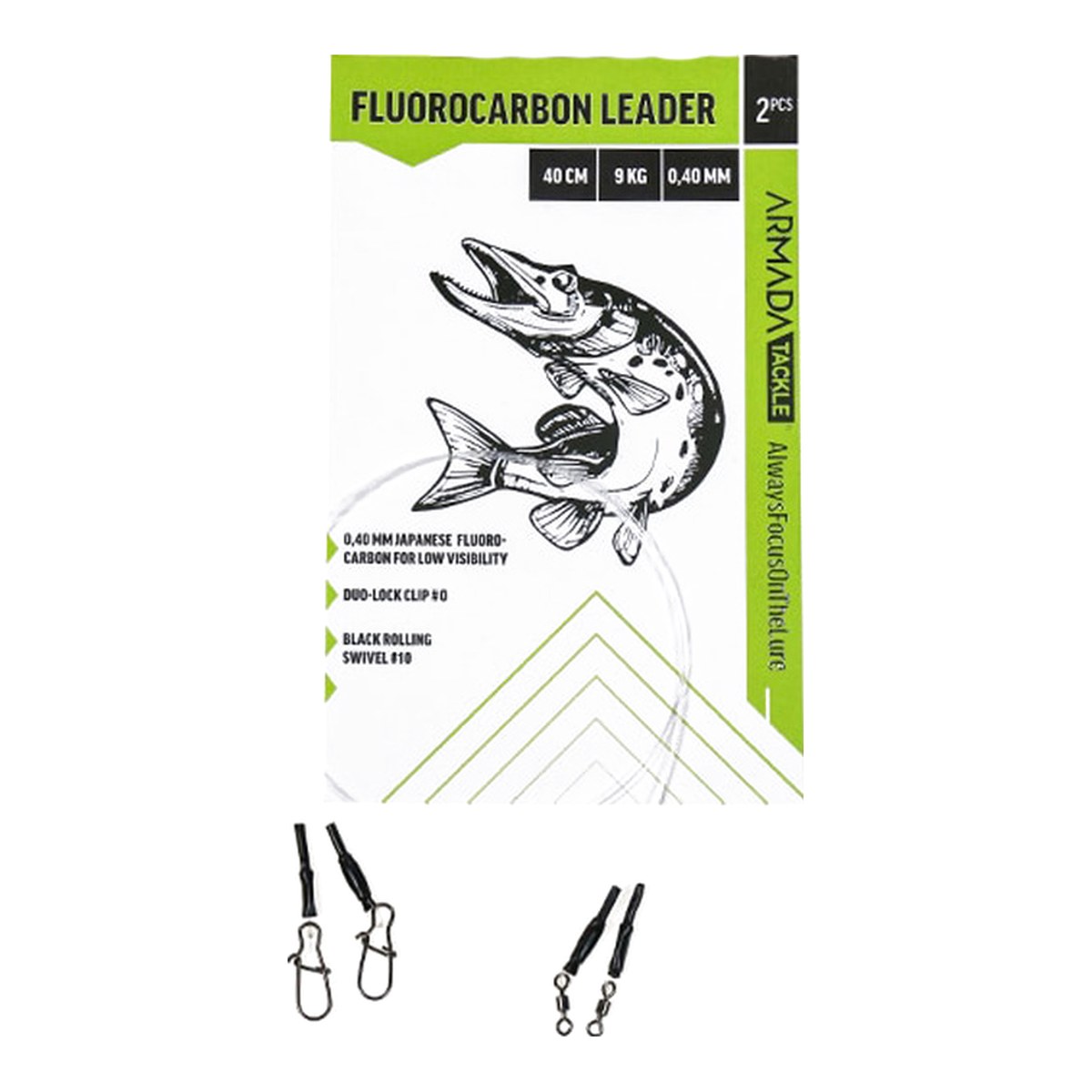 Armada Fluorocarbontafs DuoLock 40 cm 0,40 mm i förpackning