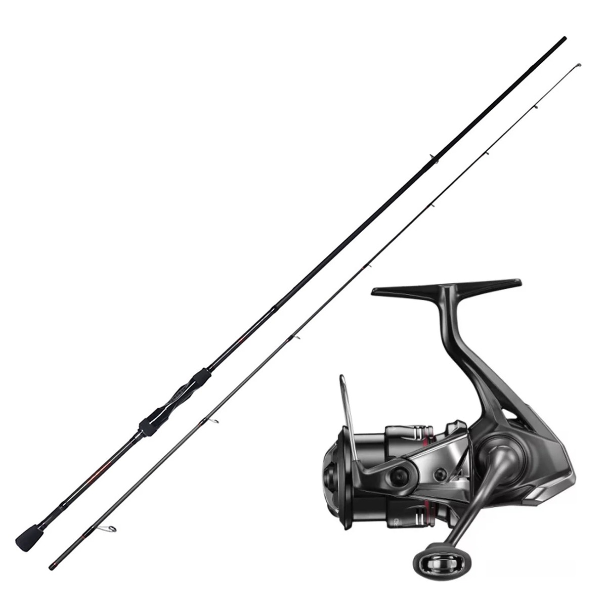 Fiskeset med Bite of Bleak Yoru tvådelat haspelspö och Shimano Vanford FA haspelrulle