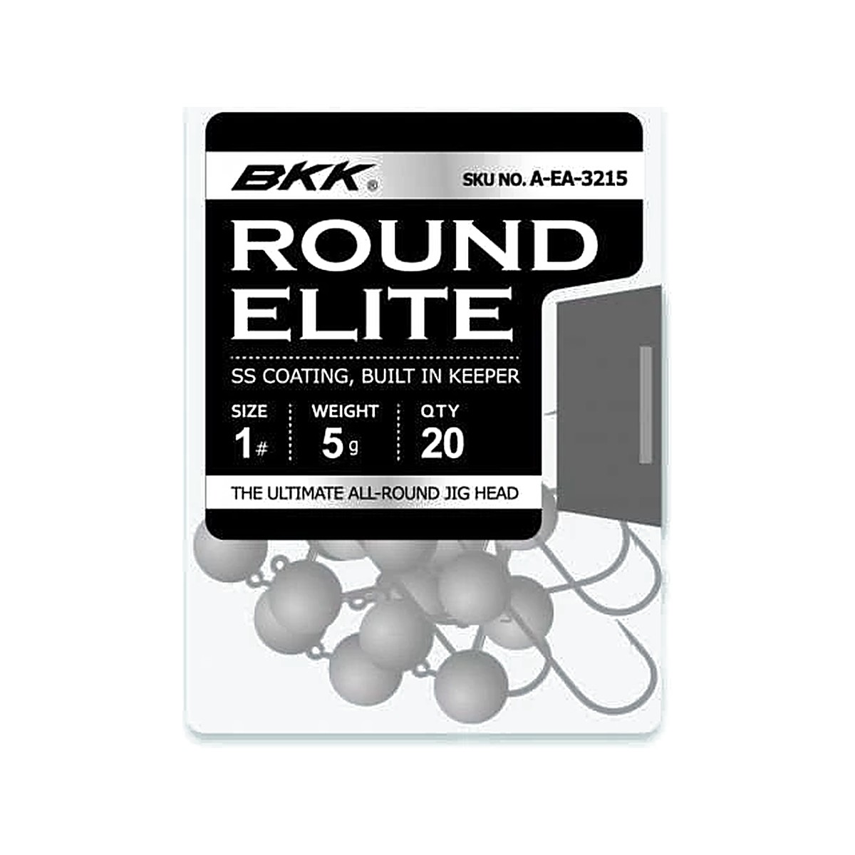 BKK Round Elite jiggskalle i storpack med 20 st