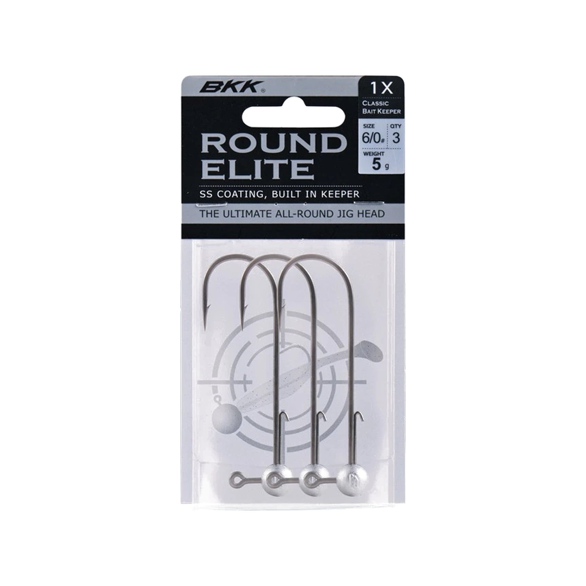 BKK Round Elite Classic Bait Keeper jiggskalle i 3-pack-förpackning