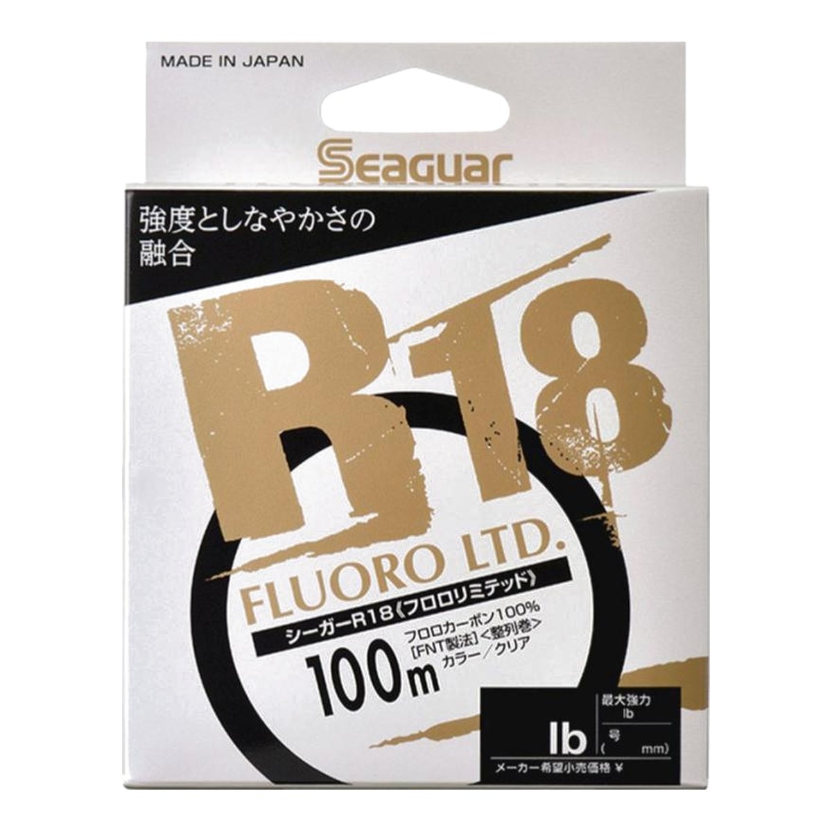 Seaguar R18 Fluoro Ltd 100 m fluorocarbonlina i förpackning